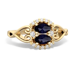 Sapphire Love Nest 14K Yellow Gold ring R5860