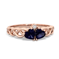 Sapphire Heart To Heart Braid 14K Rose Gold ring R5870