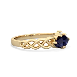 Sapphire Heart To Heart Braid 14K Yellow Gold ring R5870