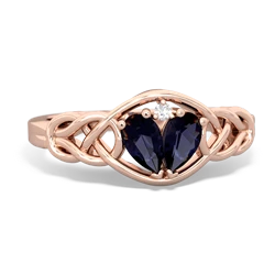 Sapphire Celtic Love Knot 14K Rose Gold ring R5420