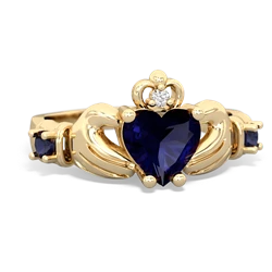 Lab Ruby Claddagh Keepsake 14K Yellow Gold ring R5245