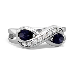 Sapphire Diamond Infinity 14K White Gold ring R5390