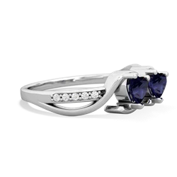 Sapphire Side By Side 14K White Gold ring R3090