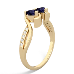 Sapphire Side By Side 14K Yellow Gold ring R3090