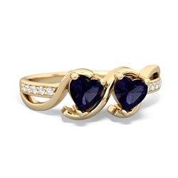 Sapphire Side By Side 14K Yellow Gold ring R3090