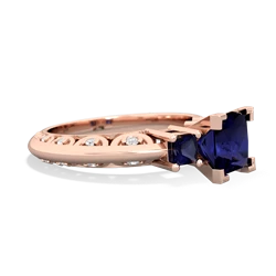 Lab Sapphire Eternal Embrace Engagement 14K Rose Gold ring C2001