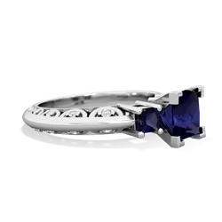 Lab Sapphire Eternal Embrace Engagement 14K White Gold ring C2001