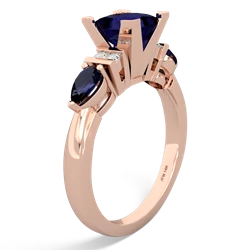 Lab Ruby 6Mm Princess Eternal Embrace Engagement 14K Rose Gold ring C2002