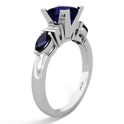 Onyx 6Mm Princess Eternal Embrace Engagement 14K White Gold ring C2002
