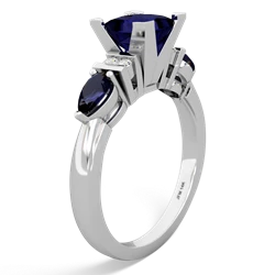 Alexandrite 6Mm Princess Eternal Embrace Engagement 14K White Gold ring C2002