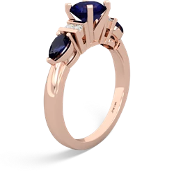 Jade 6Mm Round Eternal Embrace Engagement 14K Rose Gold ring R2005