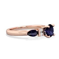 Blue Topaz 6Mm Round Eternal Embrace Engagement 14K Rose Gold ring R2005