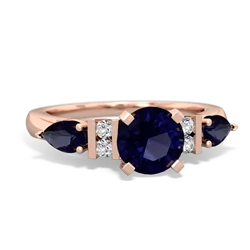 Sapphire 6Mm Round Eternal Embrace Engagement 14K Rose Gold ring R2005