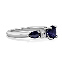 Amethyst 6Mm Round Eternal Embrace Engagement 14K White Gold ring R2005