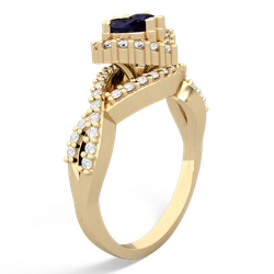 Sapphire Diamond Twist 'One Heart' 14K Yellow Gold ring R2640HRT