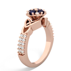 Sapphire Celtic Knot Cluster Engagement 14K Rose Gold ring R26443RD