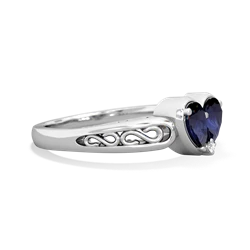 Sapphire Filligree 'One Heart' 14K White Gold ring R5070