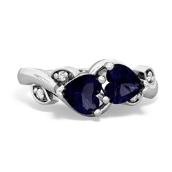 Sapphire Floral Elegance 14K White Gold ring R5790