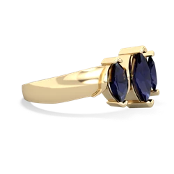 Lab Sapphire Three Peeks 14K Yellow Gold ring R2433