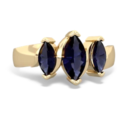 Tanzanite Three Peeks 14K Yellow Gold ring R2433