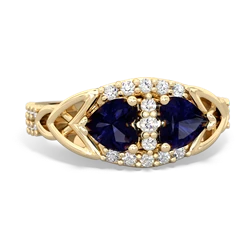 Sapphire Sparkling Celtic Knot 14K Yellow Gold ring R2645