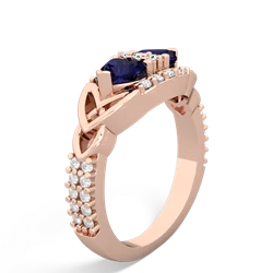 Sapphire Sparkling Celtic Knot 14K Rose Gold ring R2645