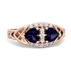 Sapphire Sparkling Celtic Knot 14K Rose Gold ring R2645