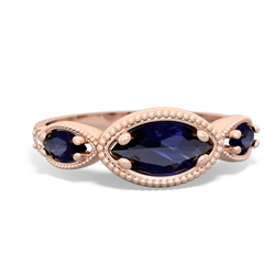 Lab Pink Sapphire Milgrain Marquise 14K Rose Gold ring R5700