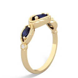 London Topaz Milgrain Marquise 14K Yellow Gold ring R5700