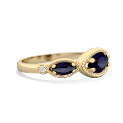 Sapphire Milgrain Marquise 14K Yellow Gold ring R5700