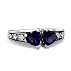 Sapphire Heart To Heart 14K White Gold ring R3342