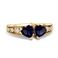 Sapphire Heart To Heart 14K Yellow Gold ring R3342