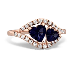 Sapphire Mother And Child 14K Rose Gold ring R3010