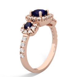 Aquamarine Regal Halo 14K Rose Gold ring R5350