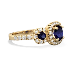 Lab Ruby Regal Halo 14K Yellow Gold ring R5350