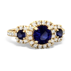 Sapphire Regal Halo 14K Yellow Gold ring R5350