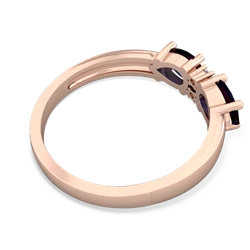 Sapphire Pear Bowtie 14K Rose Gold ring R0865