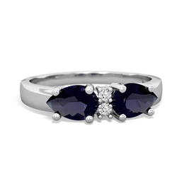 Sapphire Pear Bowtie 14K White Gold ring R0865