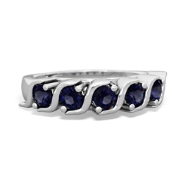 Sapphire Anniversary Band 14K White Gold ring R2089