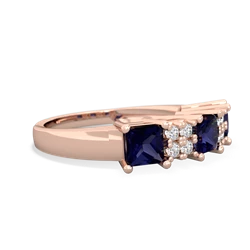 Alexandrite Three Stone Diamond Cluster 14K Rose Gold ring R2592