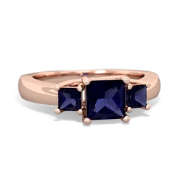 Sapphire Three Stone Trellis 14K Rose Gold ring R4015