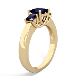 Sapphire Three Stone Trellis 14K Yellow Gold ring R4015