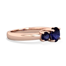 Pink Tourmaline Three Stone Round Trellis 14K Rose Gold ring R4018