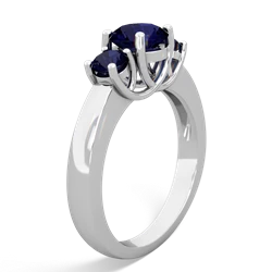 Amethyst Three Stone Round Trellis 14K White Gold ring R4018