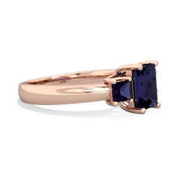 Onyx Three Stone Emerald-Cut Trellis 14K Rose Gold ring R4021