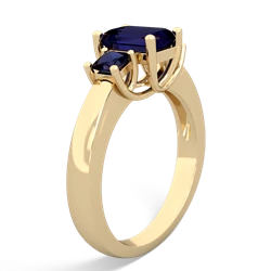 Alexandrite Three Stone Emerald-Cut Trellis 14K Yellow Gold ring R4021