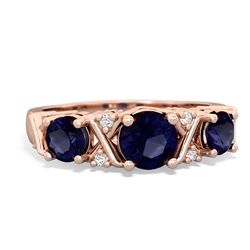 Blue Topaz Hugs And Kisses 14K Rose Gold ring R5016