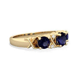 Sapphire Hugs And Kisses 14K Yellow Gold ring R5016