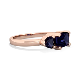 Lab Sapphire Three Stone 14K Rose Gold ring R5235