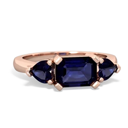 Amethyst Three Stone 14K Rose Gold ring R5235